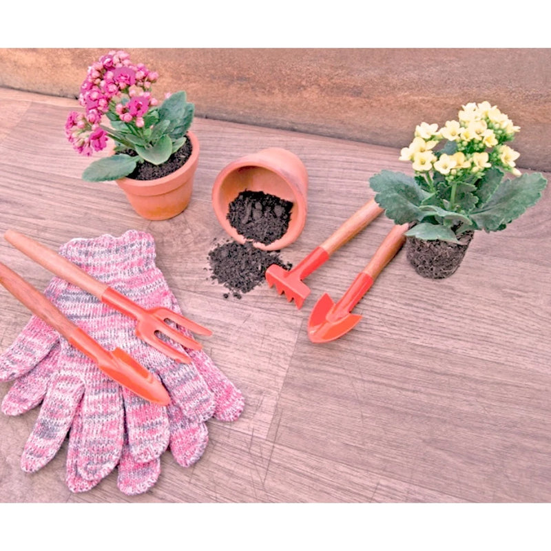 Kit Ferramentas Jardinagem Conjunto 4pc Mini P/ Vaso Pratico